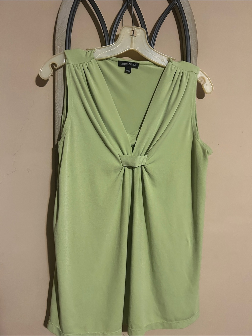 Notations Light Green Twist-Front Sleeveless Camisole